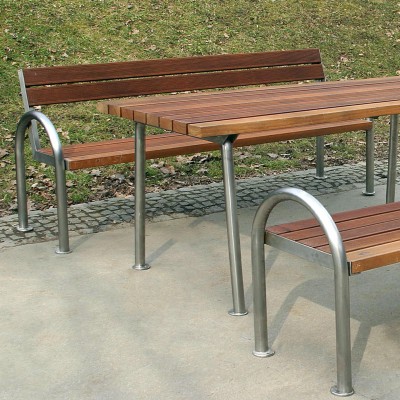 Parkovna klop INOX z naslonom