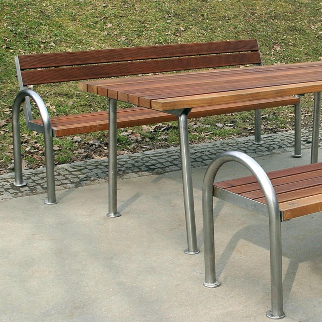 Parkovna klop INOX z naslonom