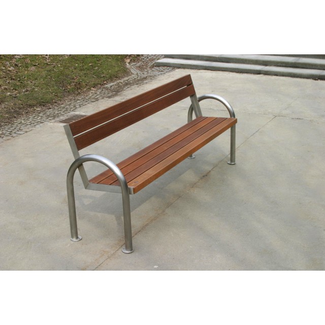 Parkovna klop INOX z naslonom