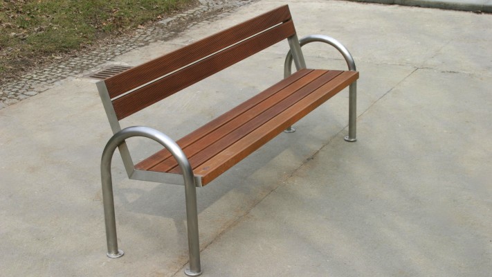 Parkovna klop INOX z naslonom