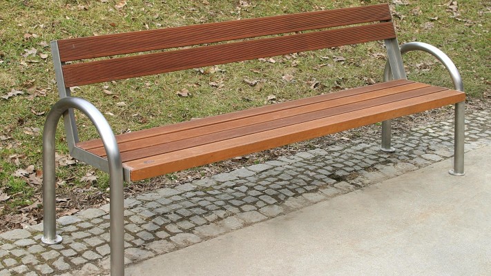 Parkovna klop INOX z naslonom