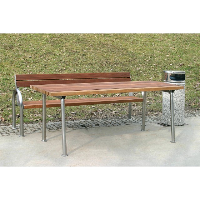 Parkovna klop INOX z naslonom