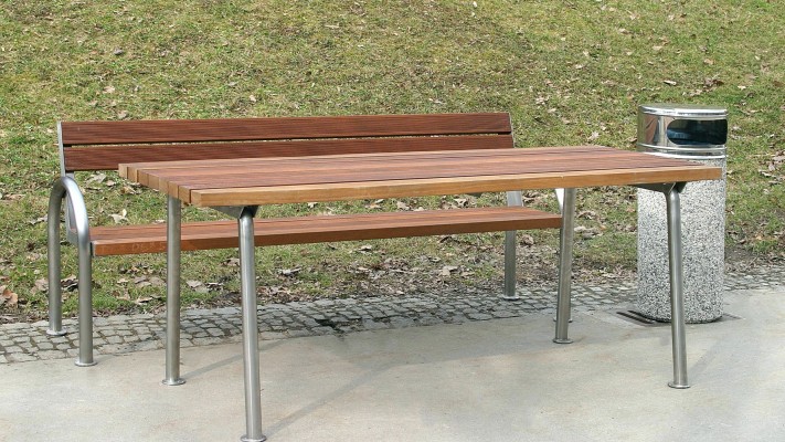 Parkovna klop INOX z naslonom